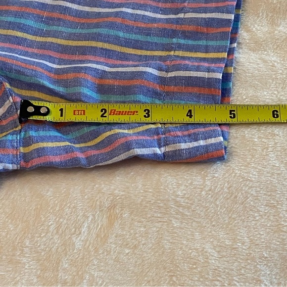 TALBOTS / Tie Waist Shorts Sunshine Stripes Linen/Cotton Blend Size 8P - Picture 9 of 9